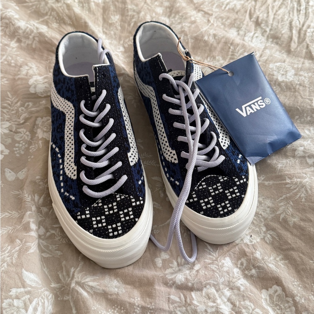 Vans Navy and White Knit Sneakers